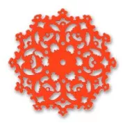 Fleur filigranée en bois 50 mm  Rouge x1