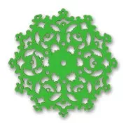 Fleur filigranée en bois 50 mm Vert x1