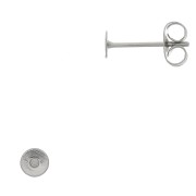 Clous d'oreilles disque 4 mm - Acier inoxydable x100