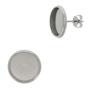 Clous d'oreilles pour cabochon fond plat 12 mm en Acier inoxydable x40
