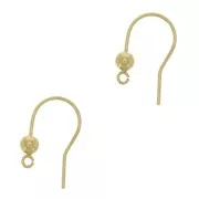 Crochets d'oreilles 16 mm en Gold filled (or laminé)  x2