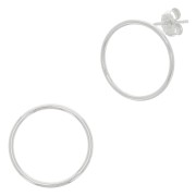 Boucles d'oreilles cercle évidé 15 mm en Argent 925 x2