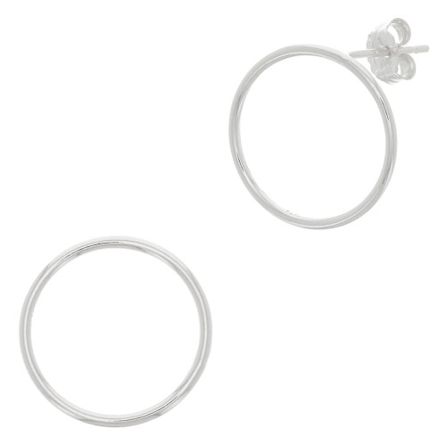 Boucles d'oreilles cercle évidé 15 mm en Argent 925 x2