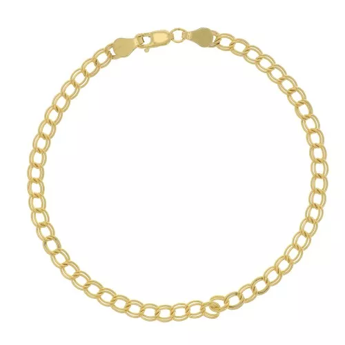 Bracelet maille rombo double 3.6 mm en  Gold filled (or laminé)  x18.5 cm