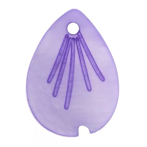Sequin feuille en forme de goutte 18x13 mm en nacre - Violet x1