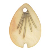 Sequin feuille en forme de goutte 18x13 mm en nacre - Marron x1|raw }}