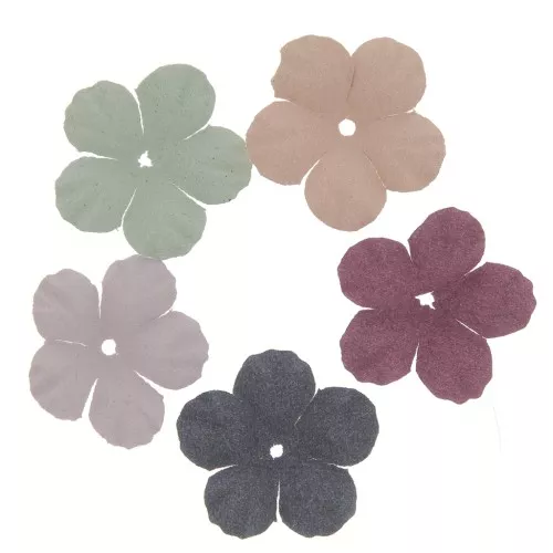 Assortiments de fleurs en tissu 25 mm - Multicolore x30