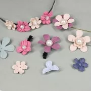 Assortiments de fleurs en tissu 25 mm - Multicolore x30