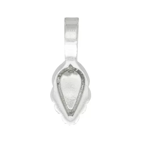 Attache pendentif à coller 14x5 mm - forme feuille - Argent 925 x1
