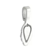 Attache pendentif à coller 14x5 mm - forme feuille - Argent 925 x1