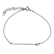 Bracelet maille forçat à personnaliser 17.5 cm - Argent 925 rhodié noir x1