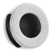 Poussoir rond pour cabochon fond plat 12 mm et lacet 10 mm - Placage Argent fin vieilli x1