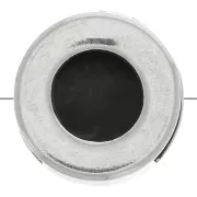 Poussoir rond pour cabochon fond plat 12 mm et lacet 10 mm - Placage Argent fin vieilli x1