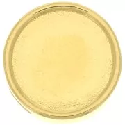 Poussoir rond pour cabochon fond plat 12 mm et lacet 10 mm - Doré à l'or fin x1