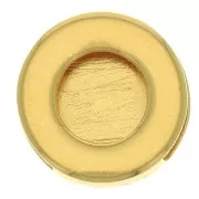 Poussoir rond pour cabochon fond plat 12 mm et lacet 10 mm - Doré à l'or fin x1