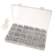 Coffret 1200 perles lettres alphabet et coeurs forme cube 6mm Noir - Multicolore