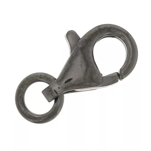Fermoir mousqueton 9 mm en Argent 925 Rhodié Noir x1