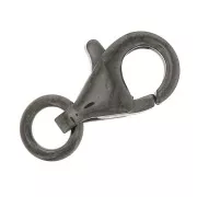 Fermoir mousqueton 11 mm en argent 925 Rhodié Noir x1