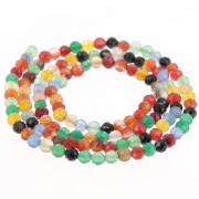 Perles Rondes facettées 3 mm pierre gemme  Agate teintée - Multicolore x38cm|raw }}
