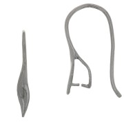 Crochets d'oreilles attache pendentif 22 mm Argent 925 Rhodié Noir x2