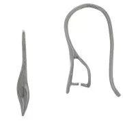 Crochets d'oreilles attache pendentif 22 mm Argent 925 Rhodié Noir x2