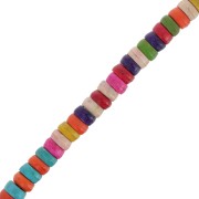Perles rondelles heishi 5x2.5 mm imitation Howlite teintées - Multicolore x40cm|raw }}