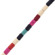 Perles tubes style Heishi 4x6 mm imitation Howlite teintées - Multicolore x39cm|raw }}