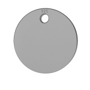 Sequin rond 9 mm - médaille à graver en Argent 925 Rhodié Noir x1|raw }}