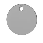 Sequin rond 9 mm - médaille à graver en Argent 925 Rhodié Noir x1