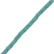 Perles tubes style Heishi 4x6 mm imitation Howlite teintées - Turquoise x36cm