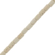 Perles tubes style Heishi 4x6 mm imitation Howlite teintées - Crème x39cm