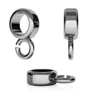 Anneau attache breloque 9.5 mm en Argent 925 Rhodié Noir x1