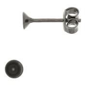 Clous d'oreille porte-cabochon PureCrystal 1088 6 mm Argent 925 Rhodié Noir x2|raw }}