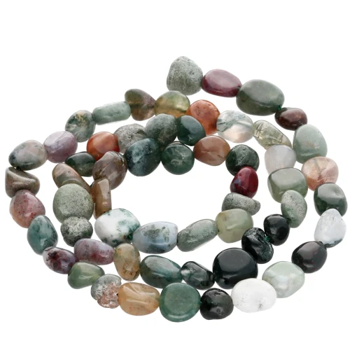 Perles nuggets irréguliers 6 - 8 mm pierre gemme - Agate mousse x39cm