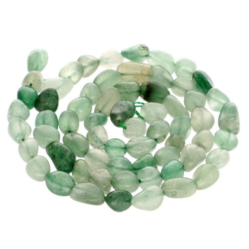 Perles nuggets irréguliers 6 mm pierre gemme  - Aventurine x40cm