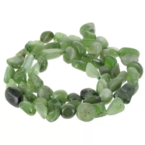 Perles nuggets irréguliers 6 mm pierre gemme  - Jade Néphrite x39cm