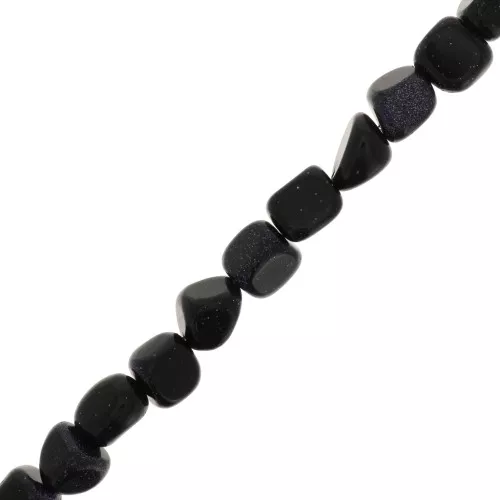 Perles nuggets irréguliers 6 mm imitation Blue Sand Stone x40cm