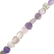 Perles nuggets irréguliers 5 mm imitation Fluorite x40cm
