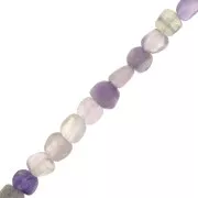 Perles nuggets irréguliers 6 mm imitation Fluorite x38cm