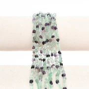 Perles nuggets irréguliers 5 mm imitation Fluorite x40cm