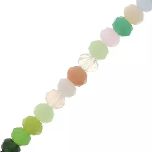 Perles rondelles facettées - rondes aplaties -3.5x3 mm - Multicolore x36 cm