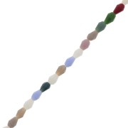 Perles poires en verre facettée 5x3.5 mm - Multicolore x46cm|raw }}