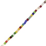 Perles cubes en verre facetté 2 mm - Multicolore x46cm|raw }}