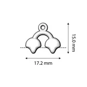 Cymbal - Embout pour tissage de perles Ginko Duo 16.5x14 mm Kastro II Doré à l'or fin x1