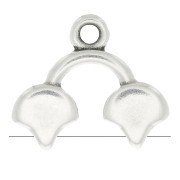 Cymbal - Embout pour tissage de perles Ginko Duo 16.5x14 mm Kastro II Arg Vieil x1