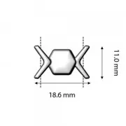 Cymbal - Fermoir aimanté pour chevron beads 11x17.5 mm Vorino - Argenté Vieilli x1