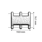 Cymbal Fermoir aimanté pour perles Rocaille 8/0 19x16 mm Nisida III Arg Vieilli x1