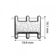 Cymbal Fermoir aimanté pour perles Rocaille 8/0 19x16 mm Nisida III Doré à l'or fin x1