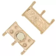 Cymbal Fermoir aimanté pour perles Rocaille 8/0 19x16 mm Nisida III Doré rose x1