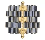 Cymbal - Connecteur pour perles Tila Beads 34x8 mm Kalogeros III Doré à l'or fin